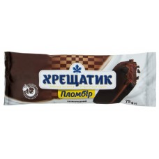 Морозиво 12% шоколадне в кондитерській глазурі Пломбір Хрещатик м/у 75г