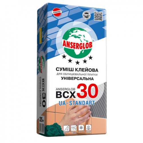 Клеюча суміш для плитки Anserglob ВСХ 30 (25 кг)